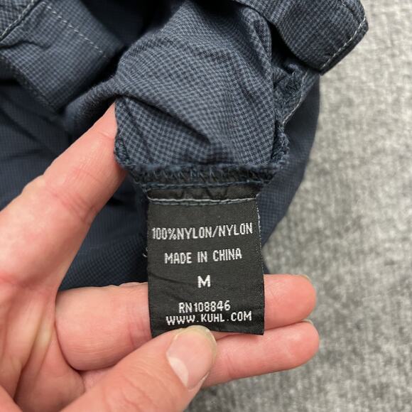 Kuhl Shirt Mens Medium Blue Western Short Sleeve Button Up Nylon Outdoor - Picture 5 of 8